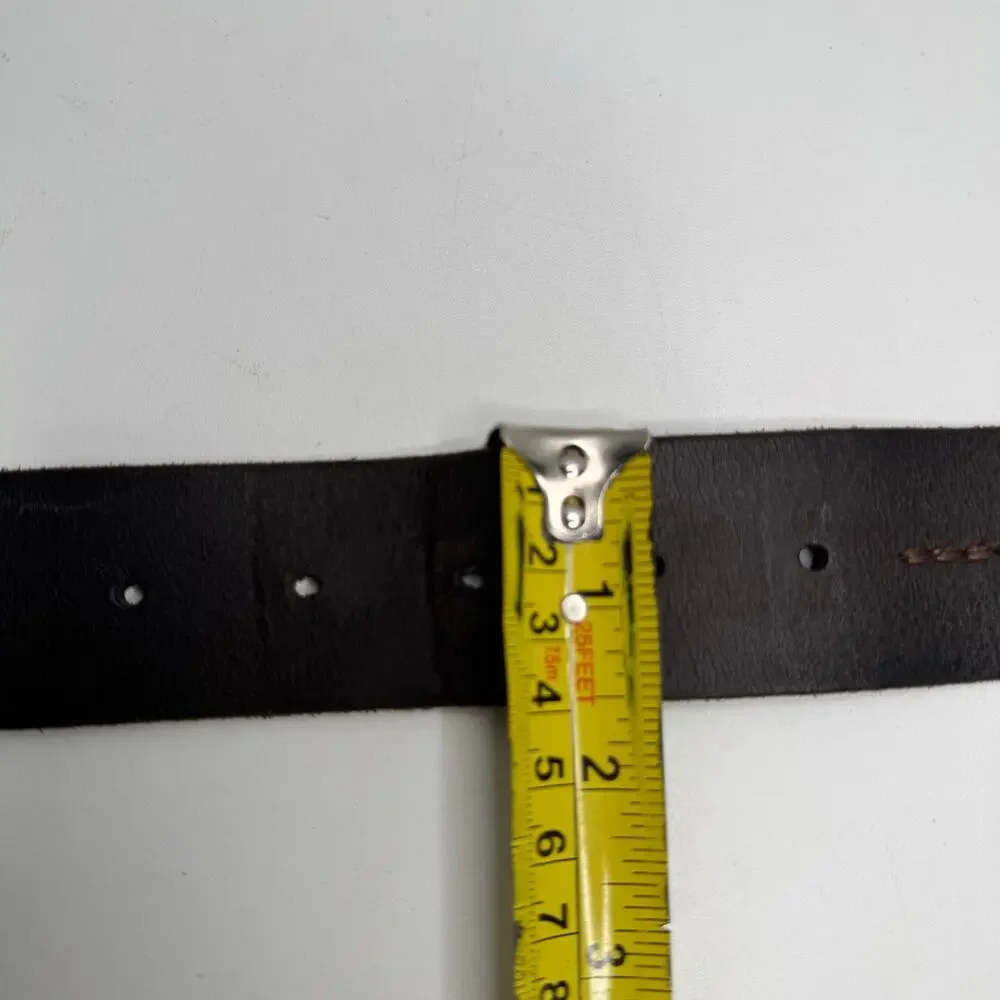 Vintage American Eagle Belt Mens Genuine Leather Brown  Y2K Sz 38